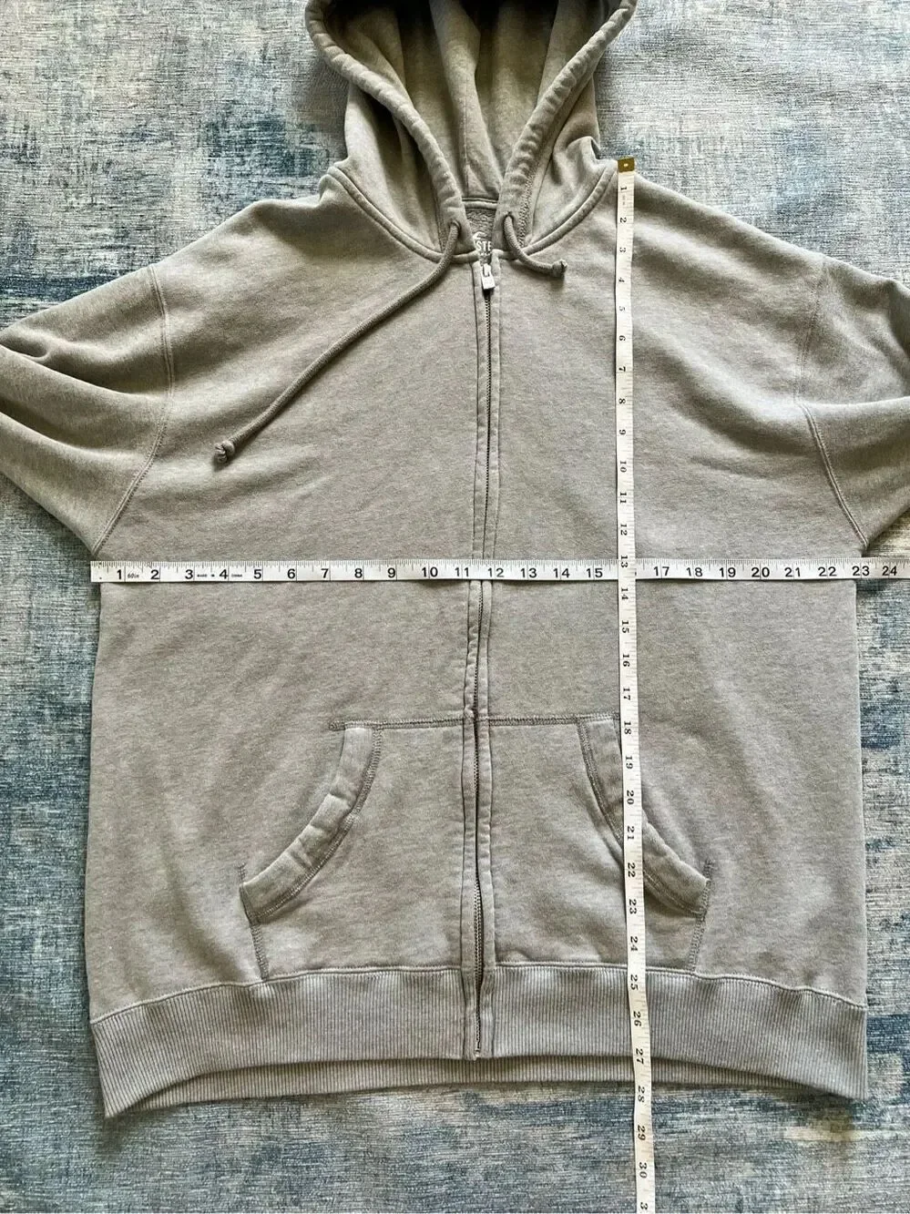 Hollister Heathered Gray Full Zip Hoodie Medium
